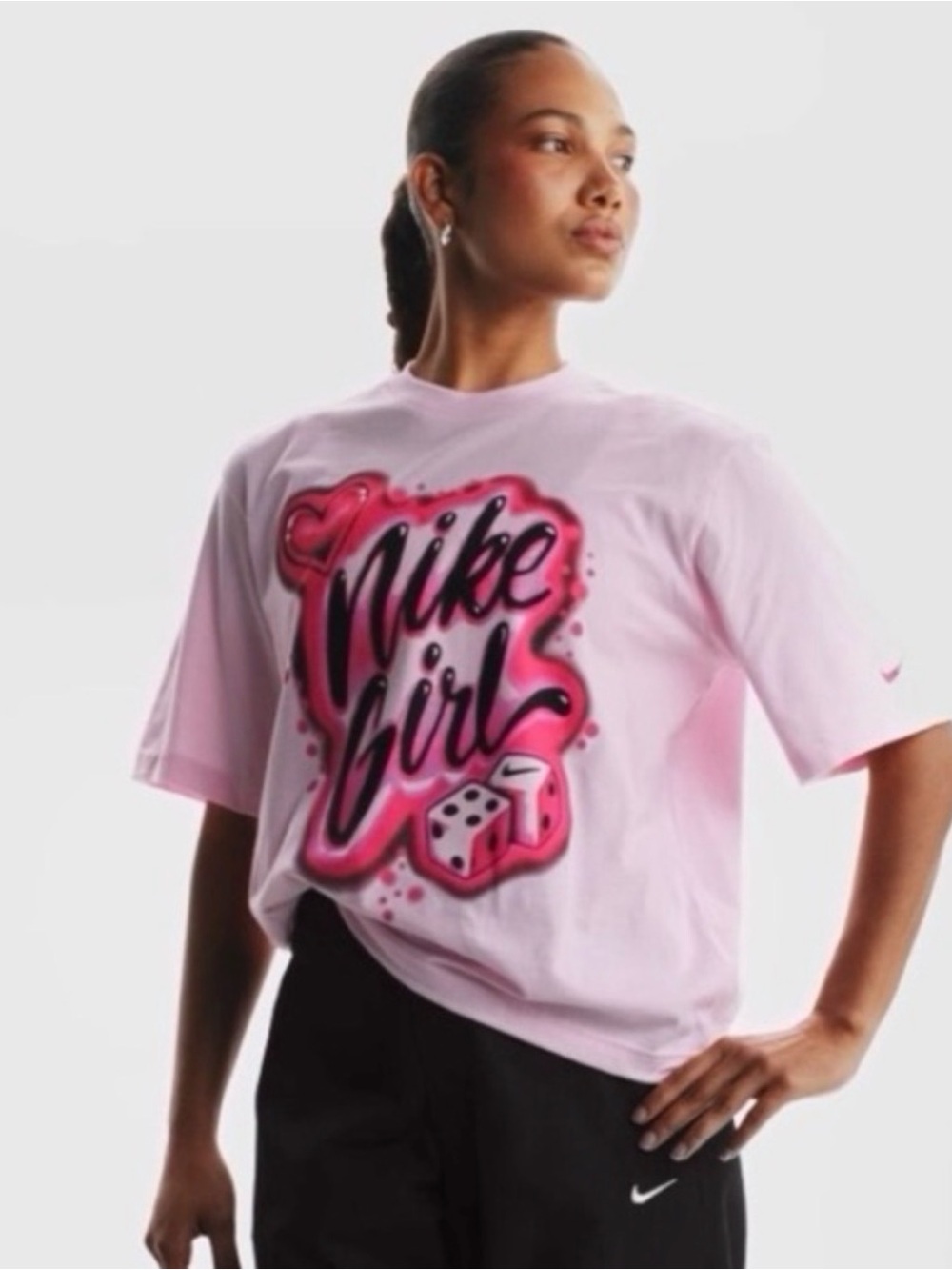 Nike Pink 'Nike Girl' Graphic Short-Sleeve Tee size small NWT